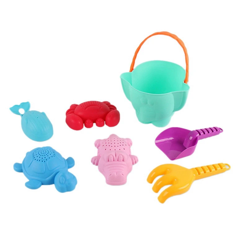 

Beach Sand Toys For Toddlers Baby Bath Toys Animal Bucket And Spade Set Water Beach Toys For Kids Girls Boys (7 Pcs)-Drop Ship