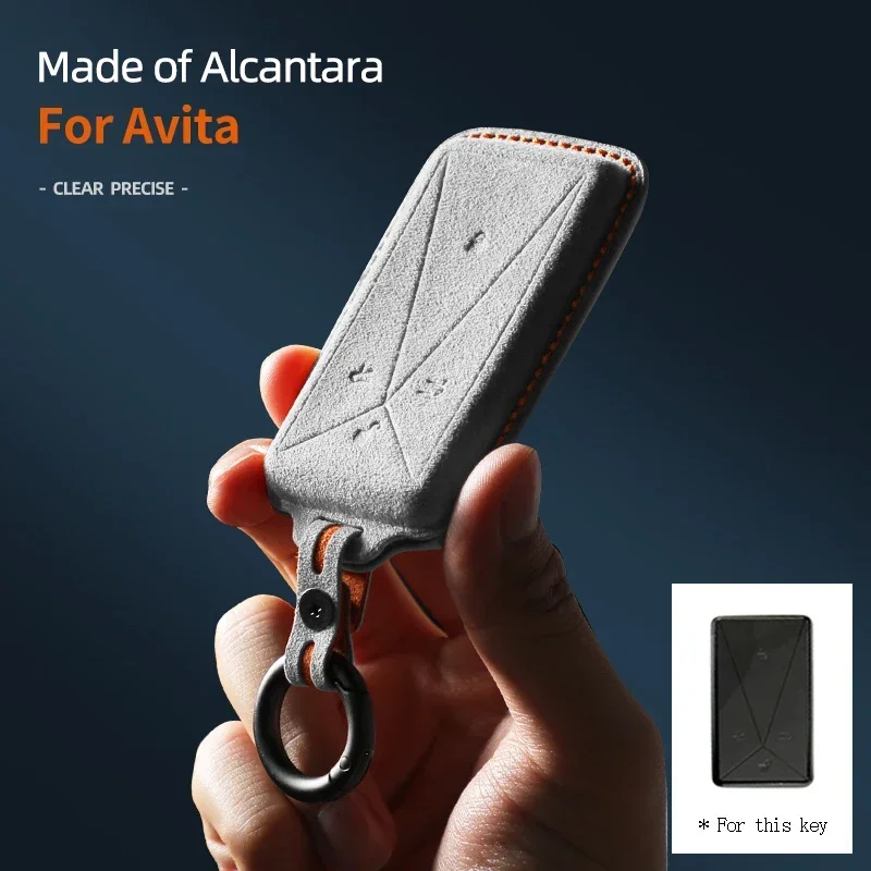 Alcantara-Wildleder-Schutzhülle für die Smart-Key-Fernbedienung von Avatr Avita 11 12, Schlüsselanhänger-Zubehör 2024 2023