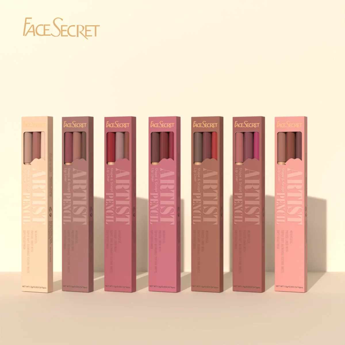 Face Secret 3Pcs Long-Lasting Velvet Lip Liner Matte Lipstick Waterproof Perfect Gift for Christmas Day, Lip Liner Set 2