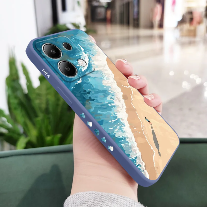 Beautiful Beach-Themed Liquid Silicone Phone Case