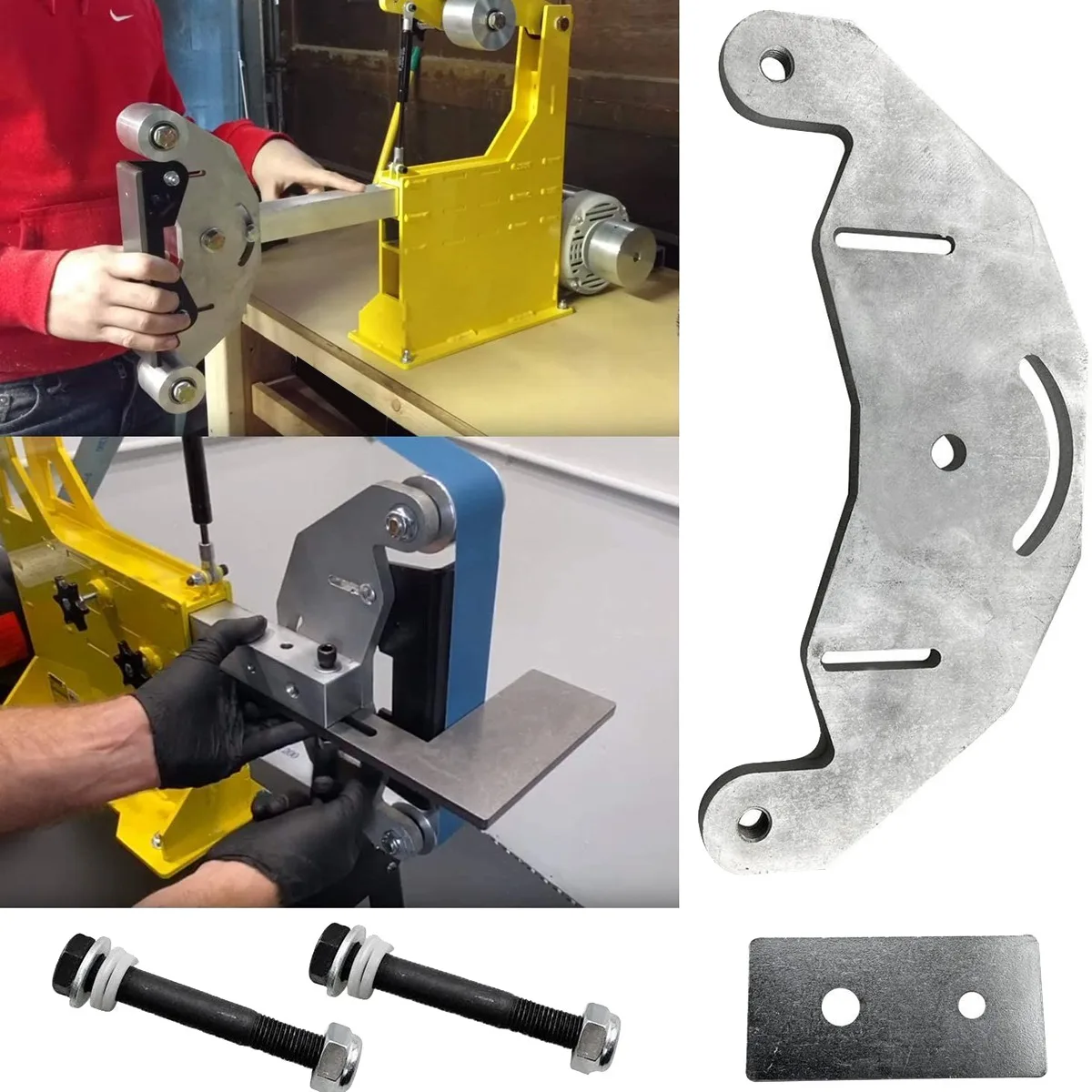 Belt Grinder D-Backing Plate for 2x72 inch Knife Making Grinder with Bolt Axles