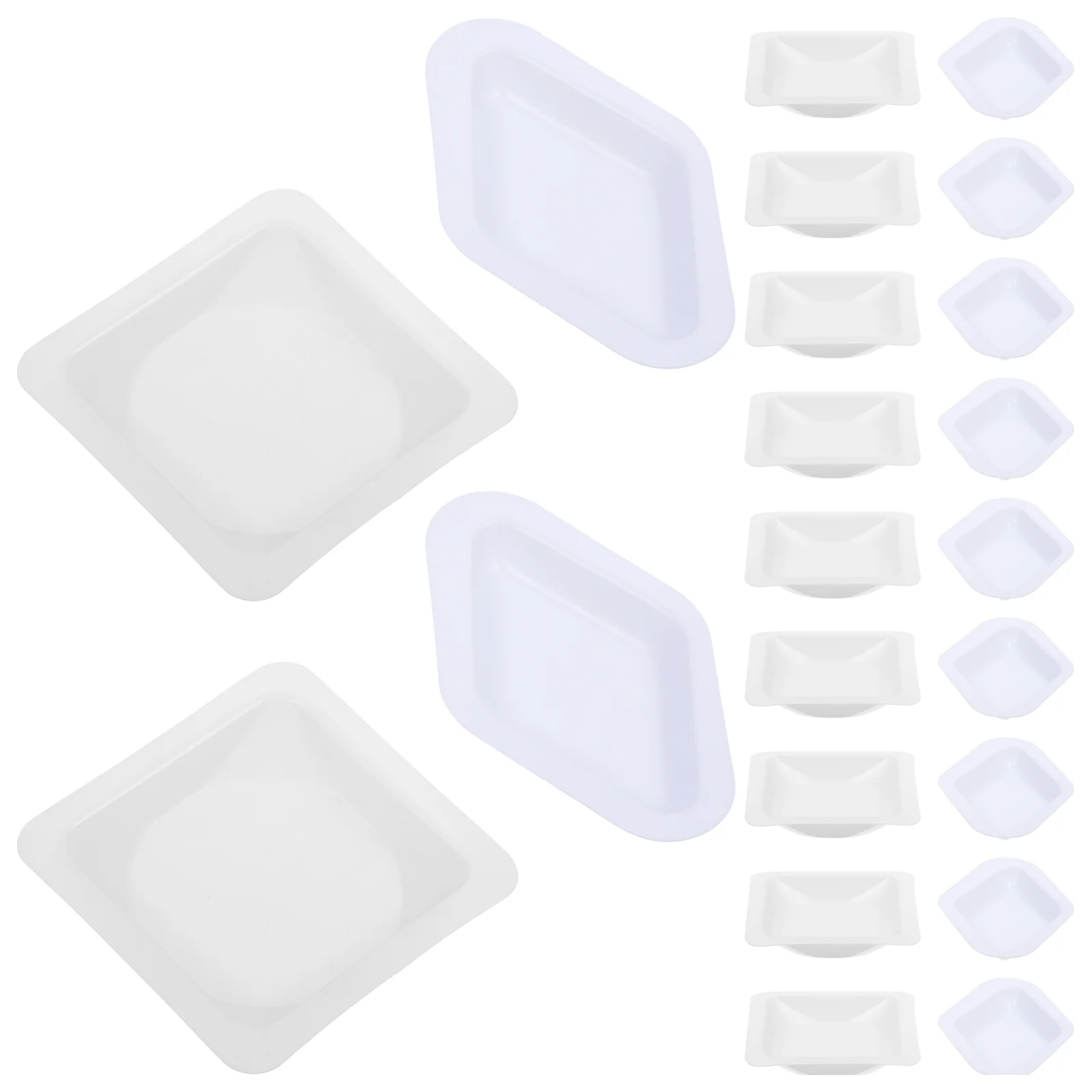 

100 pcs Weighing Powder Plate Plastic Weighting Tray Laboratory Weighting Boats with Chamfered Edges