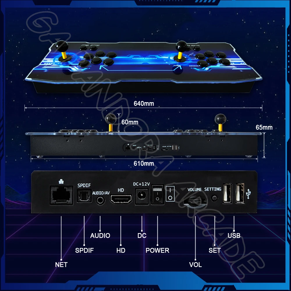 Pandora Saga EX2 Box 3D WiFi Retro Arcade Game Console Cabinet Bartop 8 Way Joysticks Push Buttons Support Down Games 10888