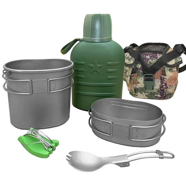 Camping Picnic Water Bottle Lunch Box Combine Kit Tableware