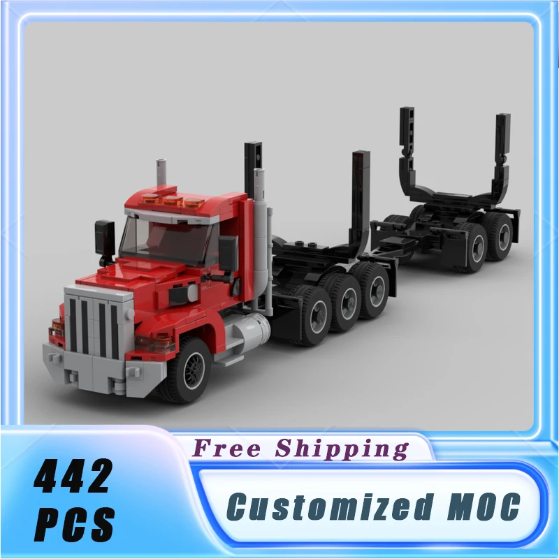 

City Vehicle MOC Western Star 49X Log Truck Building Blocks Model Bricks Sets Assemble Display Children's Toys Gifts