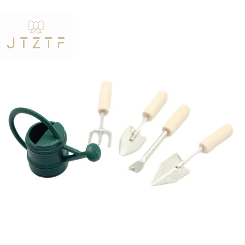 

1:12 Dollhouse Miniature Garden Tool Watering Can Farm Tools Gardening Set Kettle Shovel Fork Outdoor Courtyard Model Decor Toy