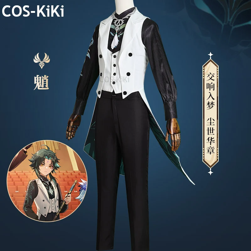 

Костюм COS-KiKi Genshin Impact Xiao для концертных игр, великолепный красивый костюм для косплея, костюм на Хэллоуин