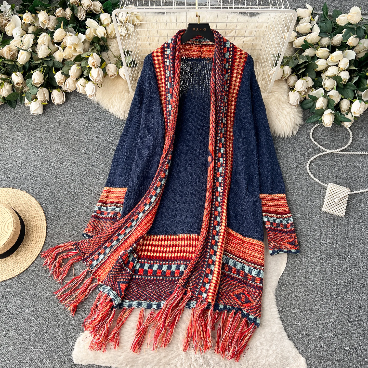

Sexy Boho Tassel Loose Sweater Cardigan Casual Vacation Women Casual Coat