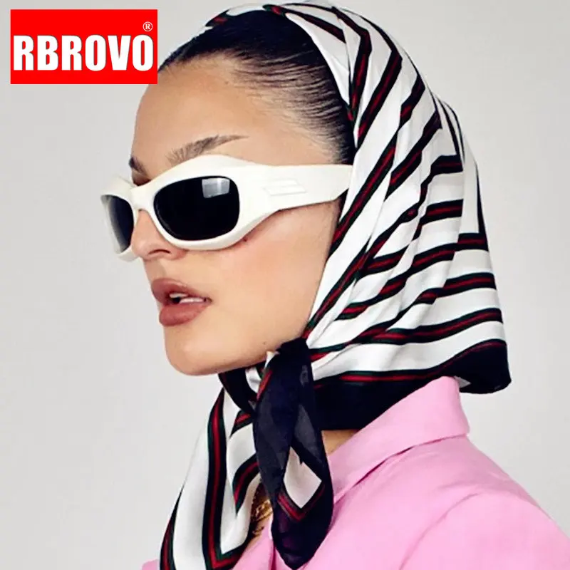 

Очки солнцезащитные RBROVO Y2K в стиле хип-хоп для мужчин и женщин, роскошные брендовые солнечные очки в полоску с защитой UV400, 2023