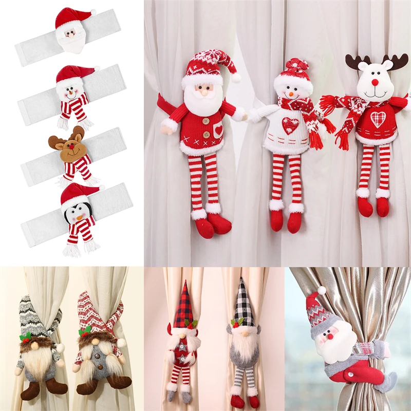 

Santa Claus Elk Christmas Curtain Decor Christmas Decoration for Home Navidad 2023 Xmas Tree Ornaments Gift Happy New Year 2024