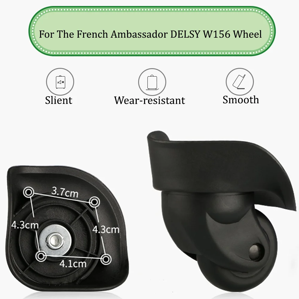 For The French Ambassador DELSY W156 Universal Wheel Trolley Case Wheel Luggage Pulley Sliding Casters Slient Wear-resistant