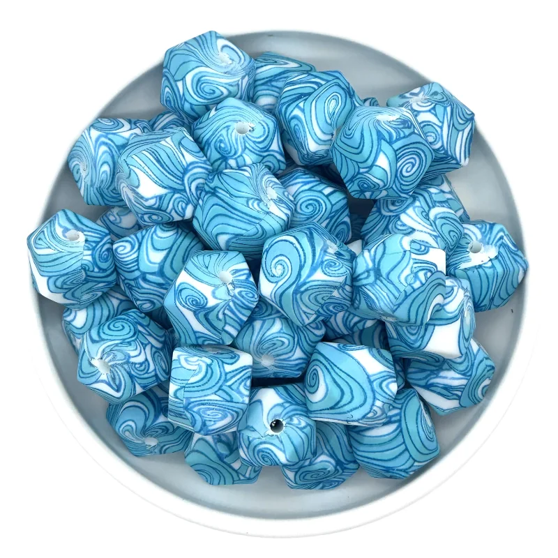 Colorful Hexagon Silicone Beads for DIY Crafts and Decorations (10/20pcs, 14mm)