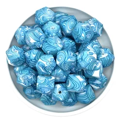 Colorful Hexagon Silicone Beads for DIY Crafts and Decorations (10/20pcs, 14mm) (Gold)