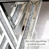 Decorative table Style W Silver Entryway Table Inlay with Sparkly Crushed Crystals, 35 inches Table for Living Room Hallway 4