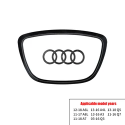 Luxury Car Steering Wheel Logo Cover Stickers - Premium Decoration Series (No. 5 Bright Black)
