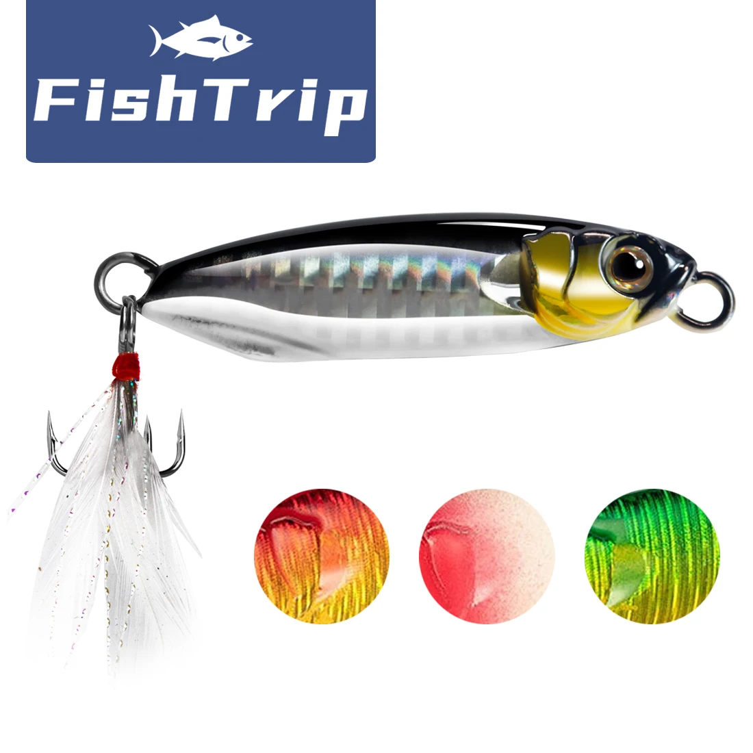 

FishTrip Metal jig Micro Jig Sinking Lure Hard Bait Fishing Lure for Bass, Walleye, Trout, Crappie, Yellow Perch, Panfish