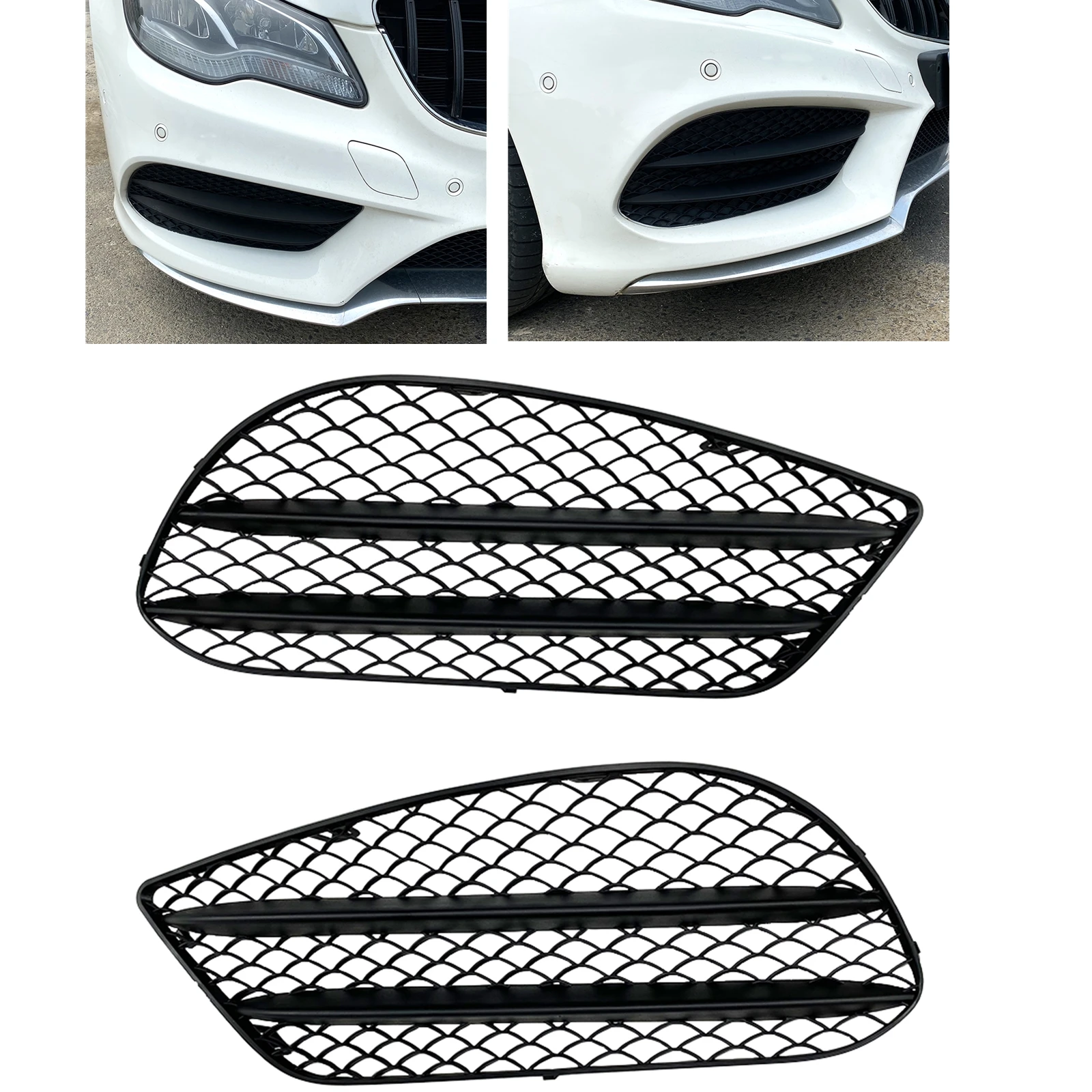 

For Mercedes-Benz E-Class Coupe W207 C207 A207 2013-2016 Sport AMG Line Front Bumper Fog Lamp Air Vent Intake Frame Cover Grill