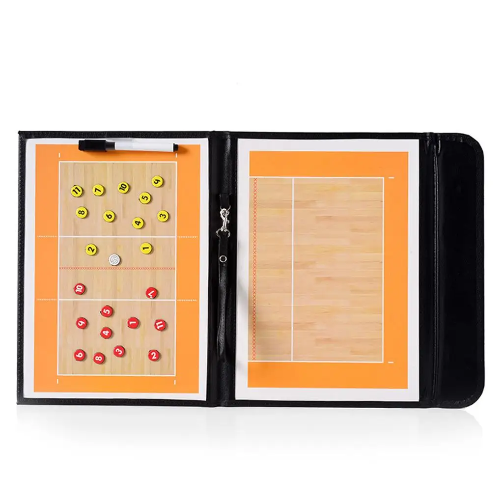 Foldable 2-Sided Volleyball Coaching Clipboard Kit Marker Equipment Coaches Board Volleyball for Accessories