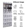 24 Pockets Wall Storage Bag Clear View Pocket Hanging Shoe Organiser Rack Behind Doors with 4 Metal Hooks Shoes Rack Storage Bag 3