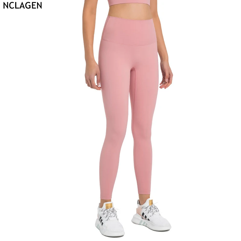 

NCLAGEN Spring And Summer Yoga Sport Pants High Waist Elastic Sports Capris No Camel Toe Gym Workout Running Leggings Quick Dry