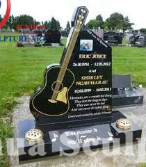 Unique Design Granite Guitar Headstone Tombstone Monument for Sale