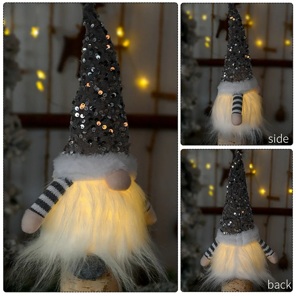 

Led Gnome Lights Lighted Tomte Gnomes Christmas Ornaments Doll Faceless Elf New Year 2024 Decoration Children's Gifts Tree Hang