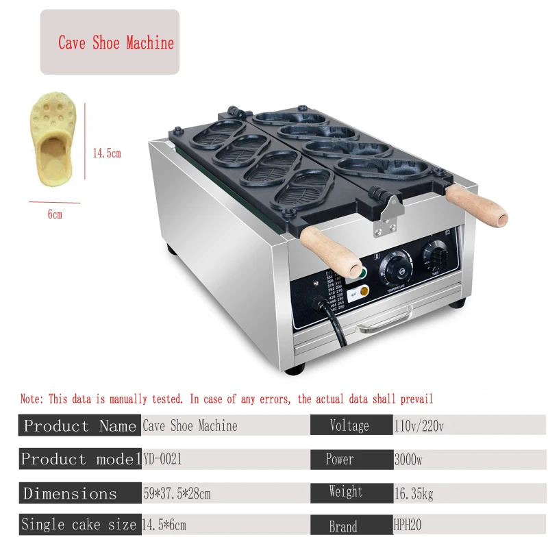 クロックス型電気ワッフルメーカー、ノンスティックコーティング、3D穴