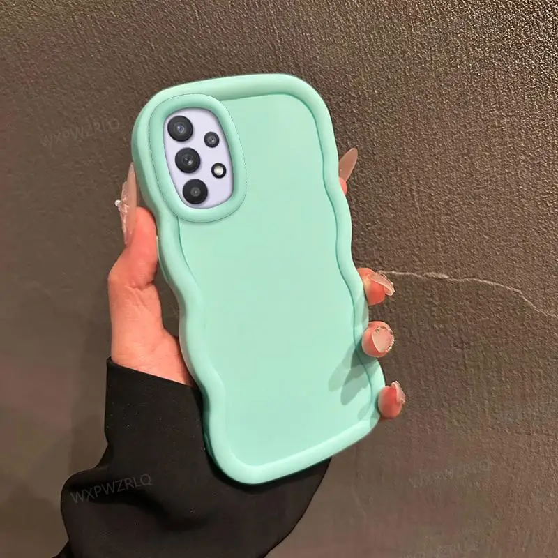 Solid Color Wave Silicone Shock-Absorbing Phone Case