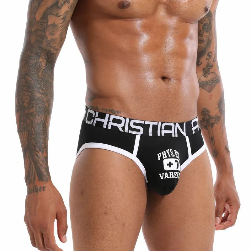 

Трусы-брифы мужские с U-образным вырезом, пикантное нижнее белье, хлопковые удобные трусы-бикини со средней посадкой, с U-образным мешочком, гей-трусы