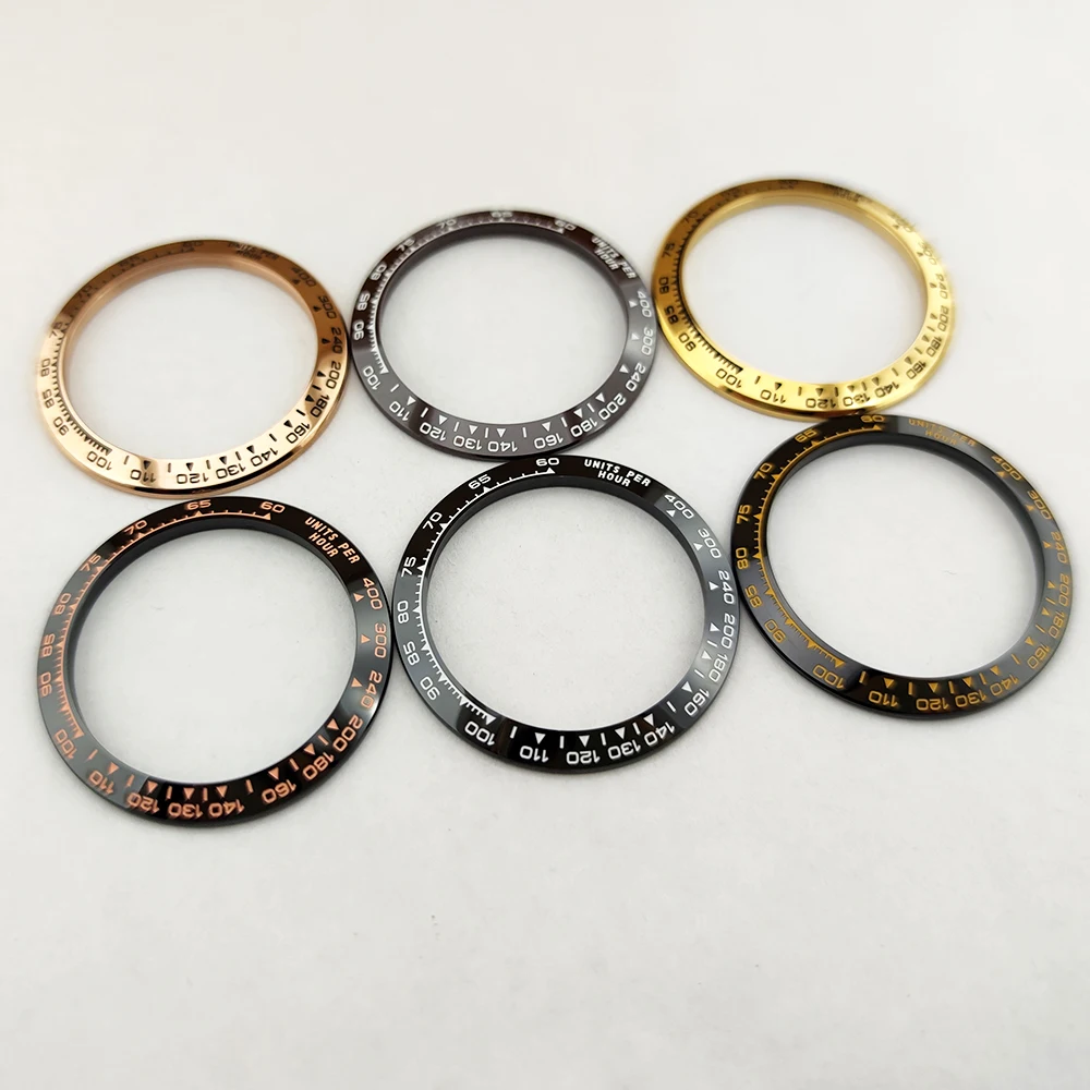 Enhanced Watch Bezel Accessory - Sloped Metal or Ceramic Insert, 39.3x31.5mm
