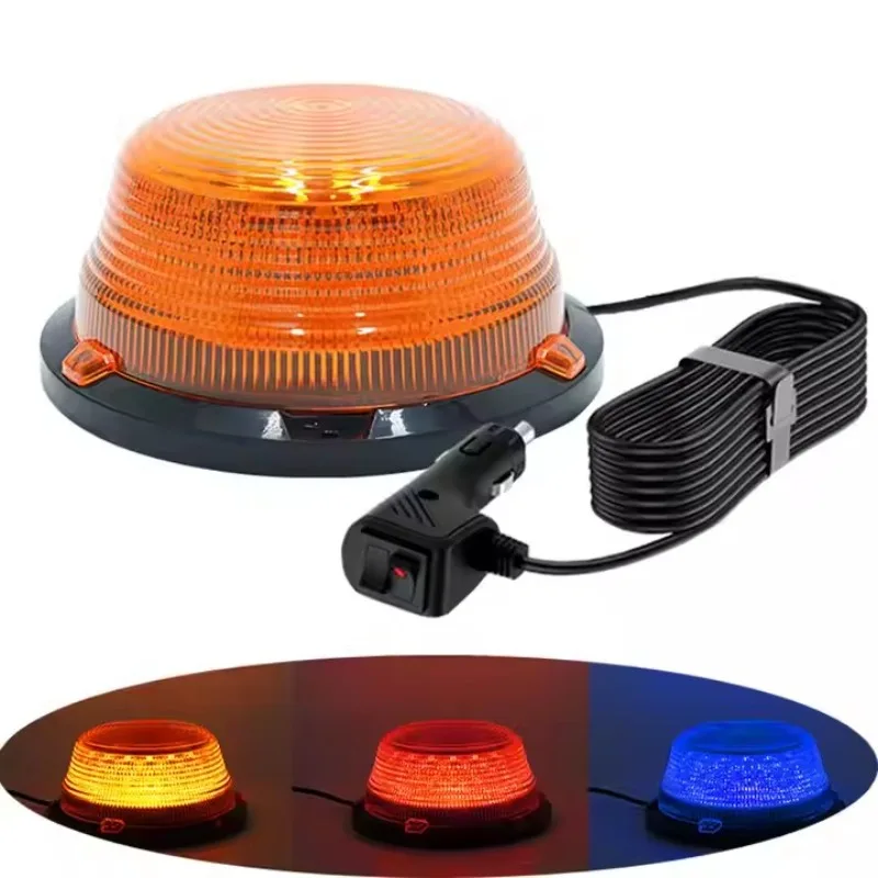 thumbnail image 1 of Luz estroboscópica LED para techo, luz de tráfico roja y ámbar, 10 W, 12 V-80 V, luz de advertencia de emergencia giratoria, lámpara de seguridad, 1 of 4