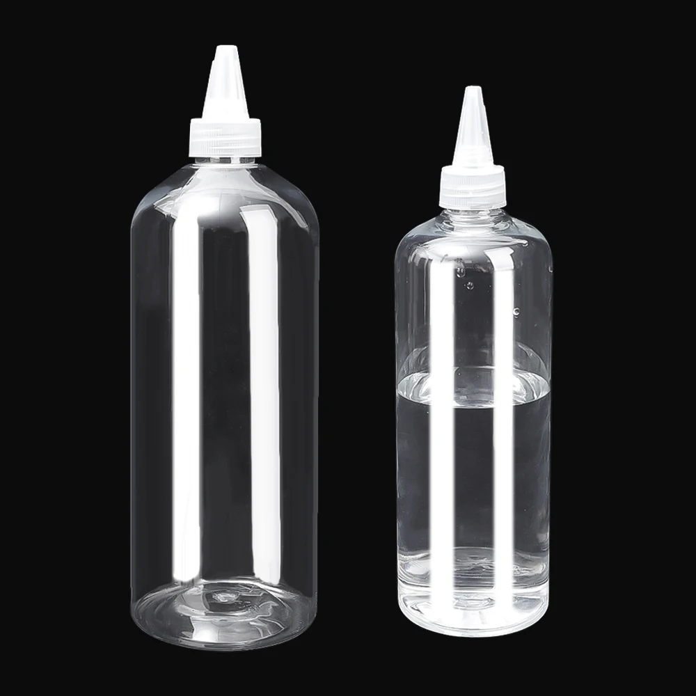 Squeeze Bottles Transparent Sharp Mouth Small Empty Container for Glue Oil Lotion Traveling Dispensing 500/1000ml