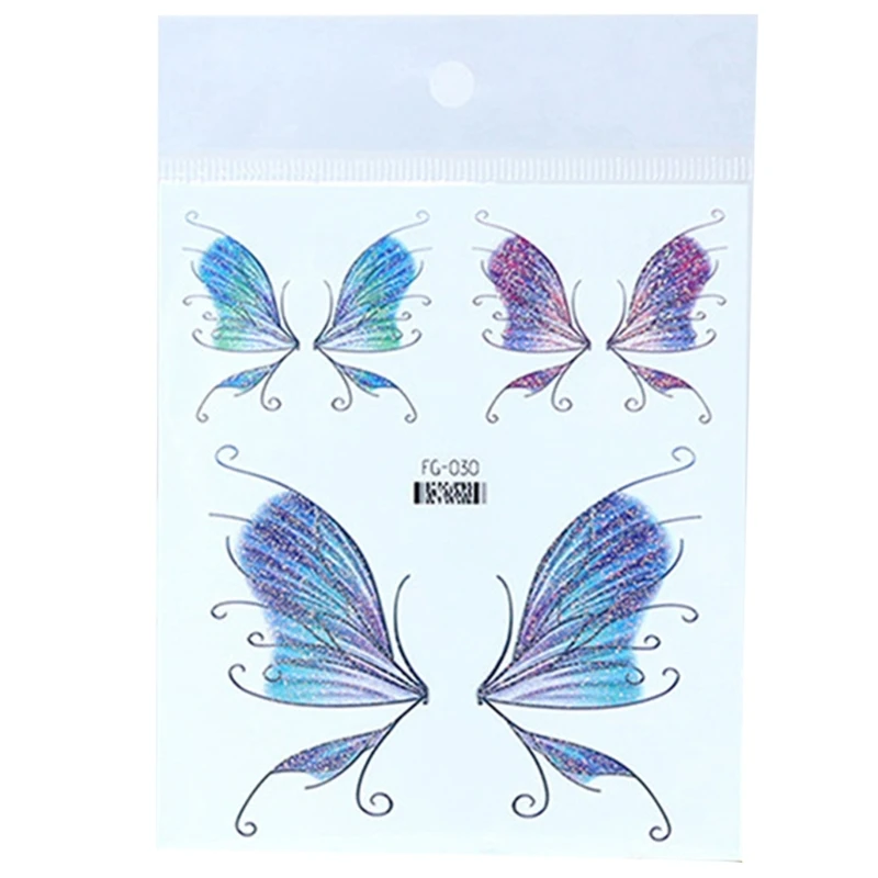 

Фея Бабочка Блеск Татуировки Наклейки Временные Водонепроницаемый Глаза Лицо Руки Тела Поддельные Татуировки Женщины Фестиваль