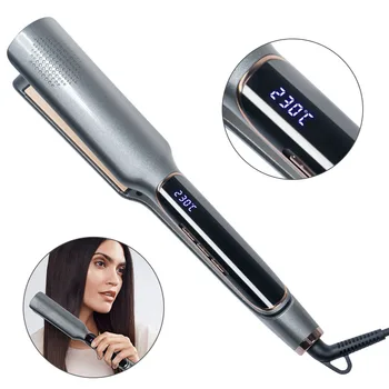 Piastra per capelli professionale in ferro piatto 2 in 1 a temperatura regolabile a 13 marce Strumento per lo styling per riscaldamento rapido per capelli bagnati o asciutti 1