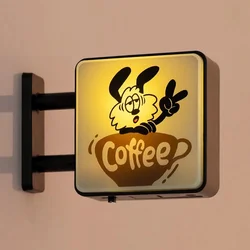 Illuminated Coffee Shop Atmosphere Light and Fridge Magnet Decor (Puppy)