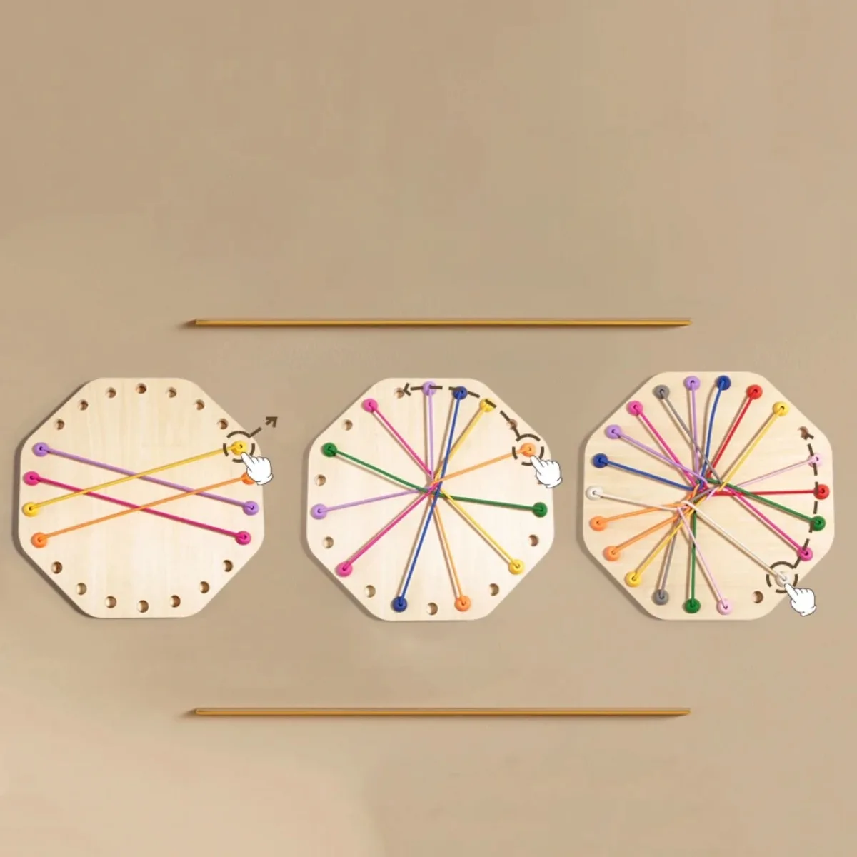 Kid Rope Board Games Knots Sensory Social Game Logical Thinking Challenge Colore Connected Line Brain Strategy Game Kids Toys