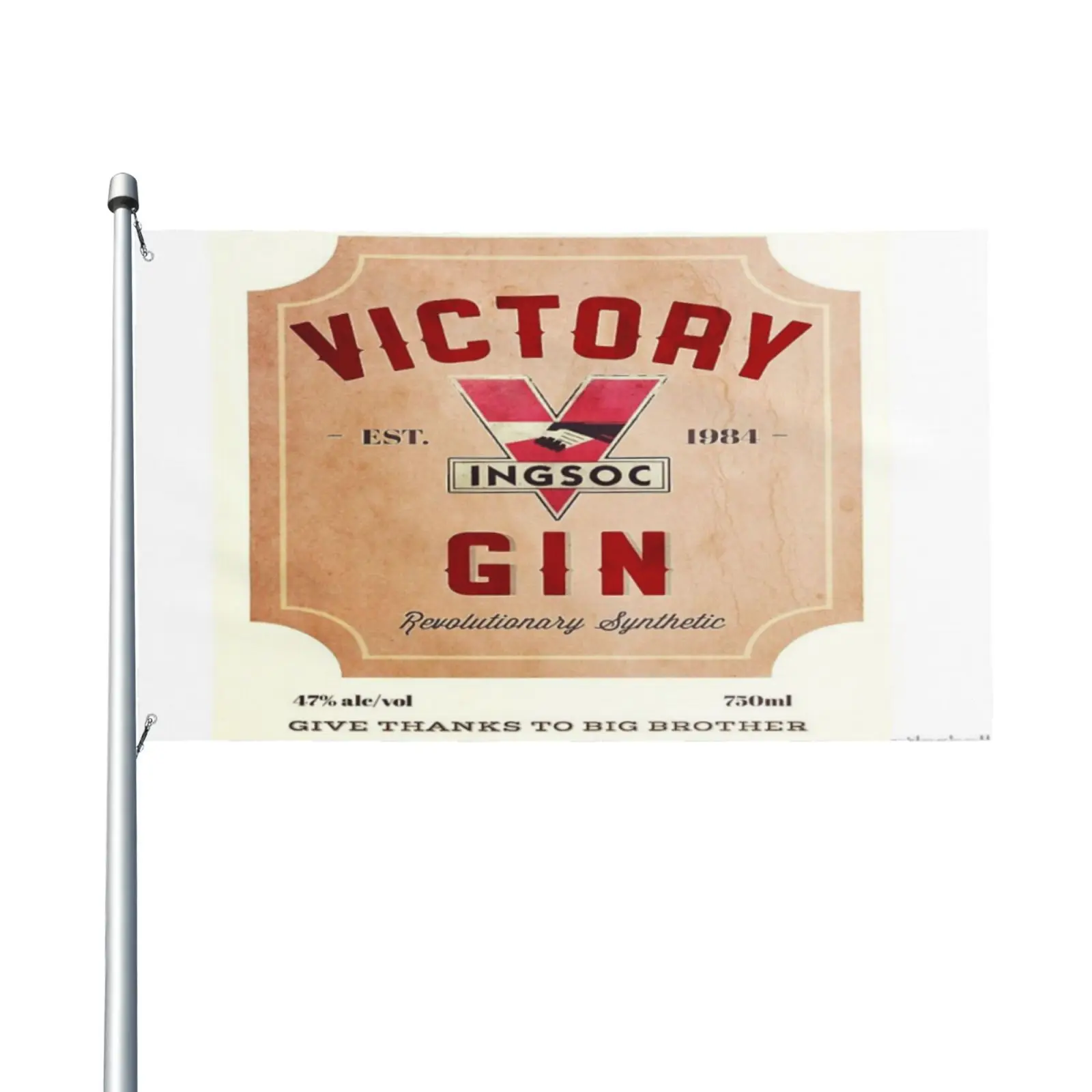Victory Gin 1984 By Orwell Pride Flag Printed Gift Banner Home