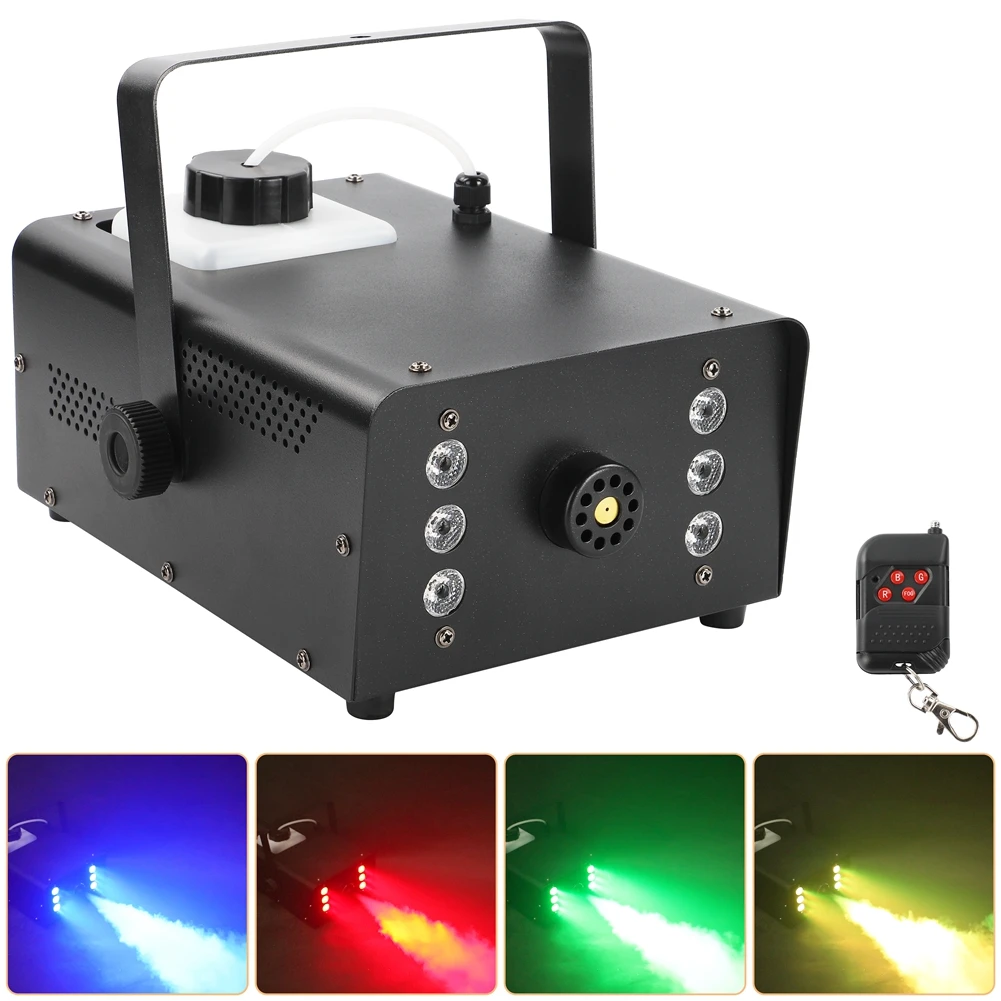 1500W Fog Smoke Machine Dj Stage Nightclub Party Show Concert Bar Fog Machine Rgb 6 Led Light Smoke Machine Telecomando