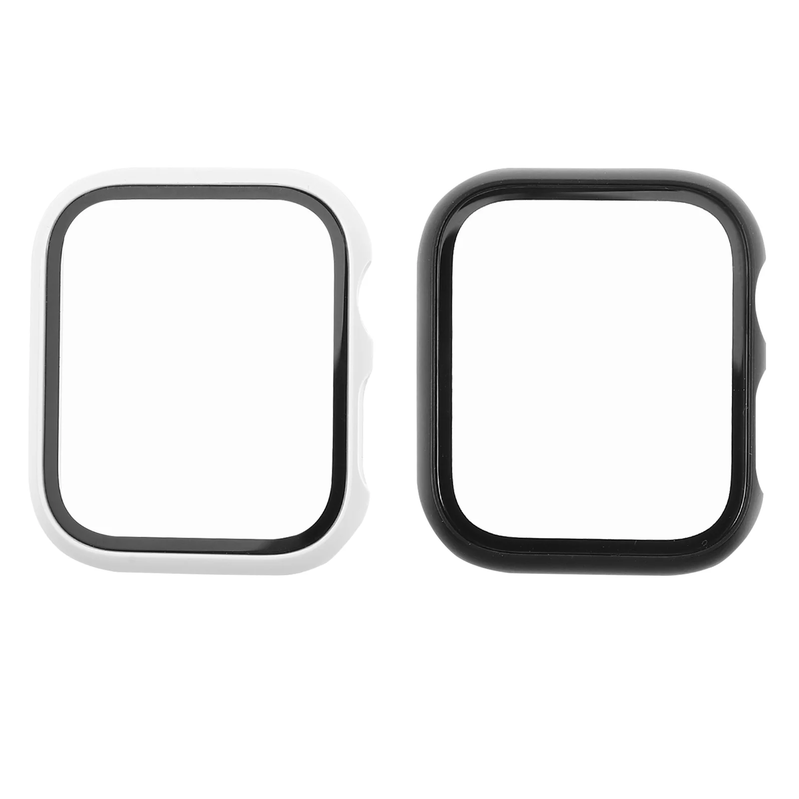 

2 Pcs Protective Case Watch Screen Protector Tempered Glass Watches Shell Frame
