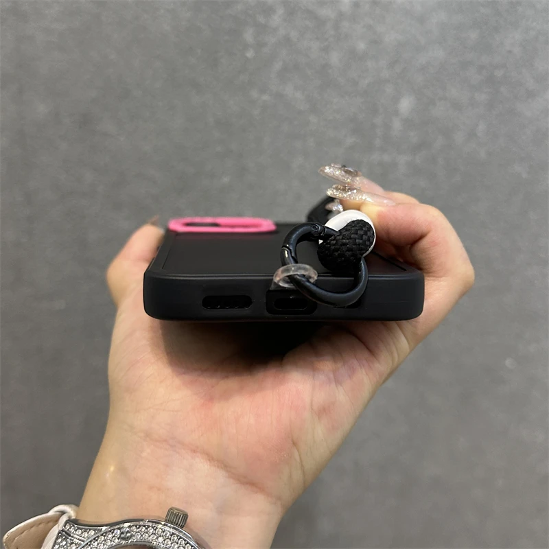 Stylish Wrist Strap Bracelet Phone Case with Colorful Lens Bumper Cover