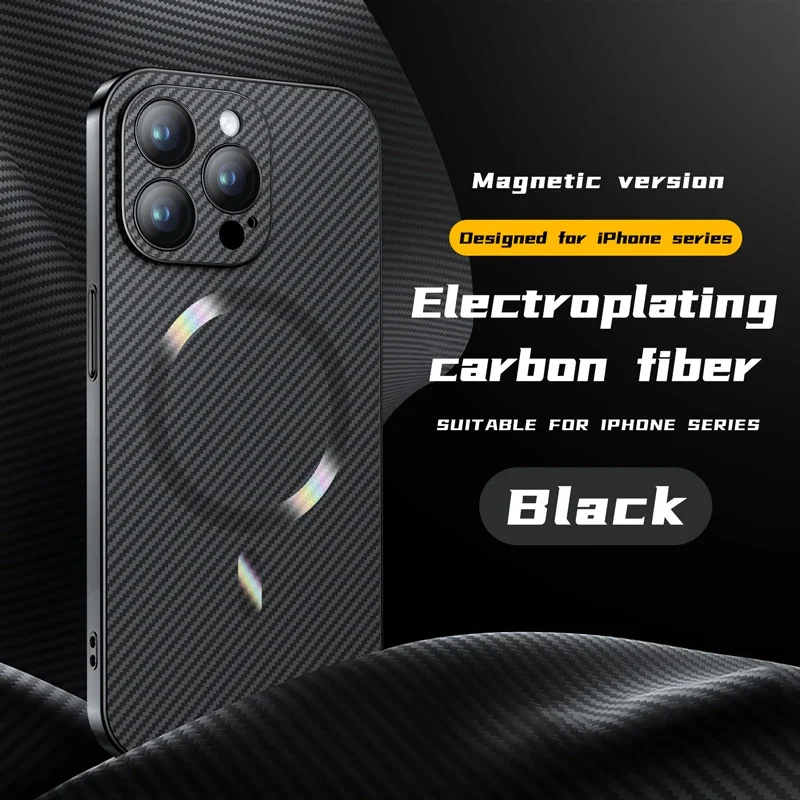 Magsafe-funda-de-tel-fono-dura-con-textura-de-fibra-de-carbono