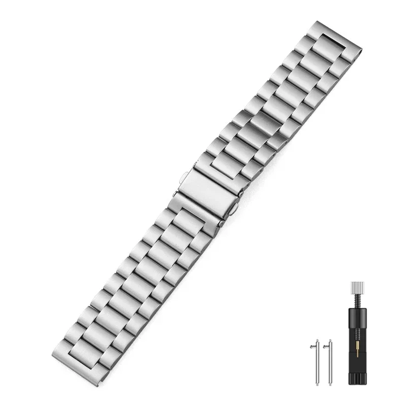 Premium 22mm Stainless Steel Metal Watch Strap Bracelet