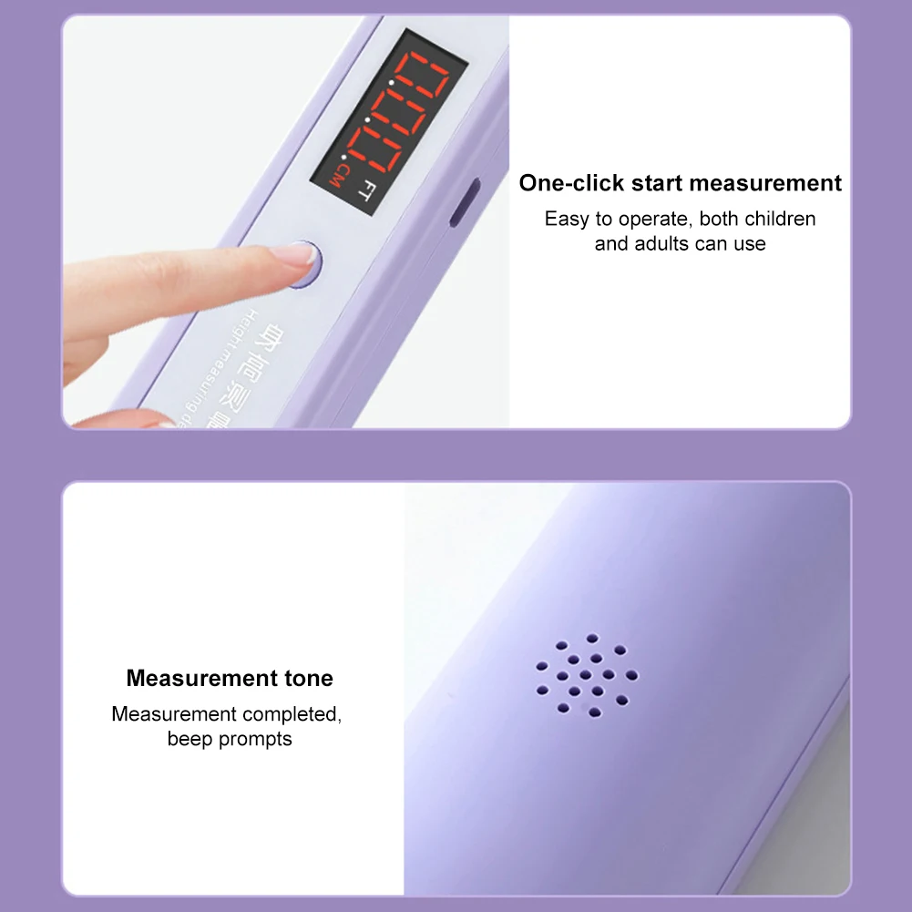 Ultrasonic Height Measurement Meter LED Display Height Measuring Stadiometer Portable Height Measuring Device for Adults Kids