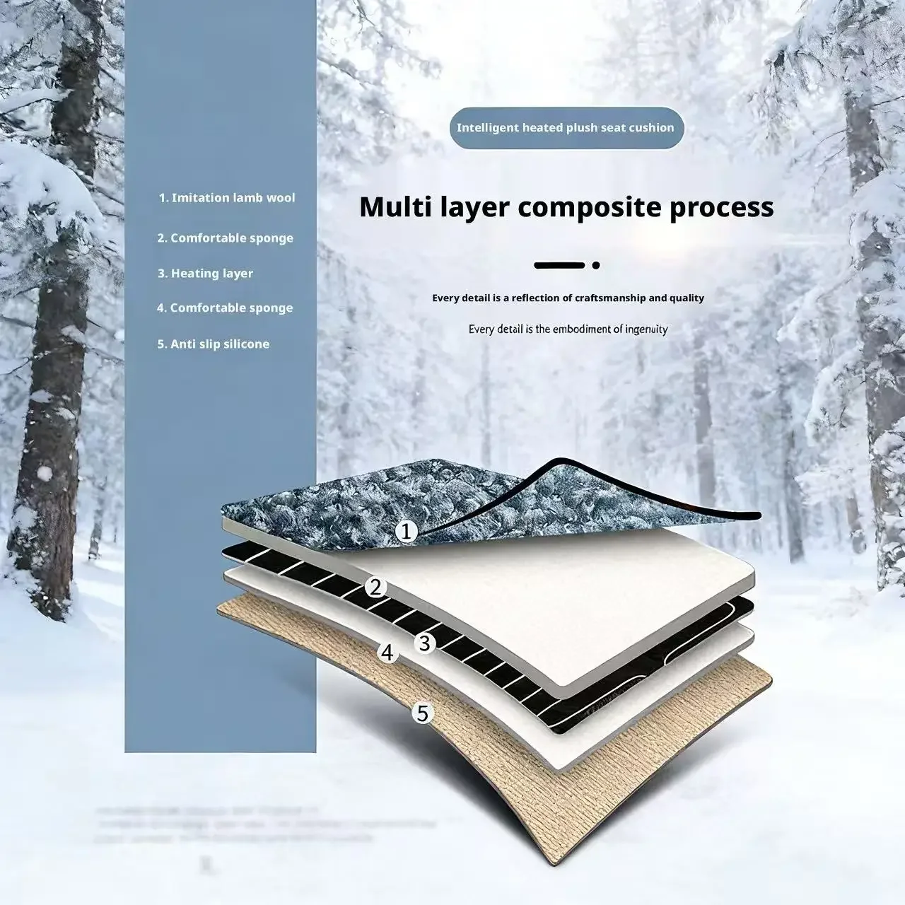Graphene Heated Seat Cushion with Multi-gear Adjustment