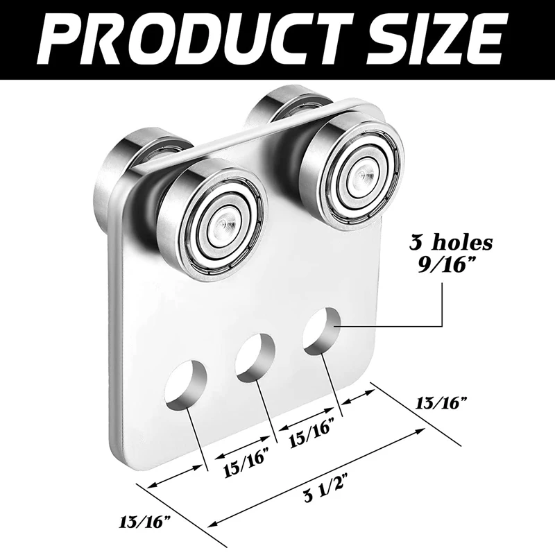 4 Pcs 4 Wheel Trolley Assembly Roller Trolley Stable Welded Channel Roller For 1-5/8Inch Wide Strut Channel