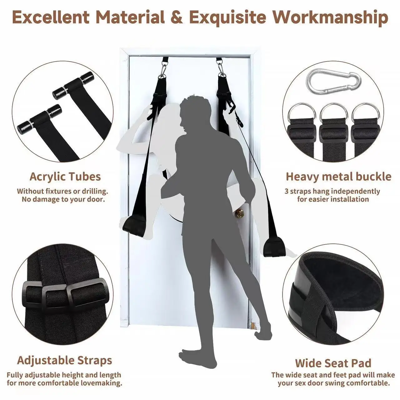 Adjustable Hanging Sex Swing Plush Cushion Fetish Bandage Straps Chairs Door Swing Game Erotic Sex Shop Toys for Couples sex toys sex chair bed