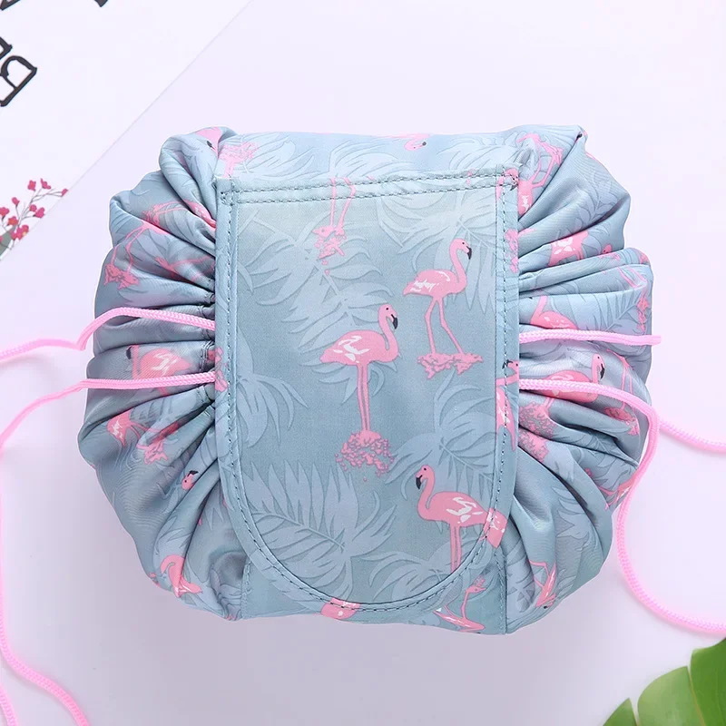 Lazy Drawstring Cosmetic Bag Travel Wash Storage Bag Makeup Organizer Women makeup organizer makeup storage box cosmetic storage box