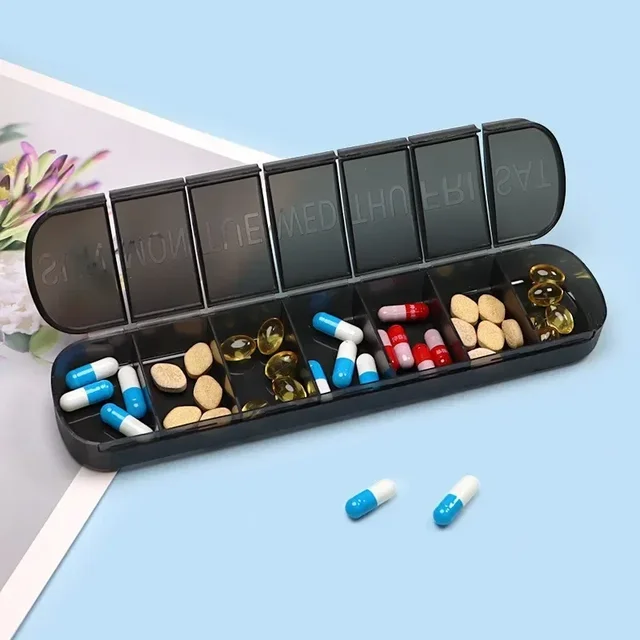 Boîte à pilules médicale hebdomadaire, étui à pilules, distribution de médicaments, Mini étui de rangement de pilules Portable à 7 grilles, boîte à pilules, conteneur de stockage de comprimés 2