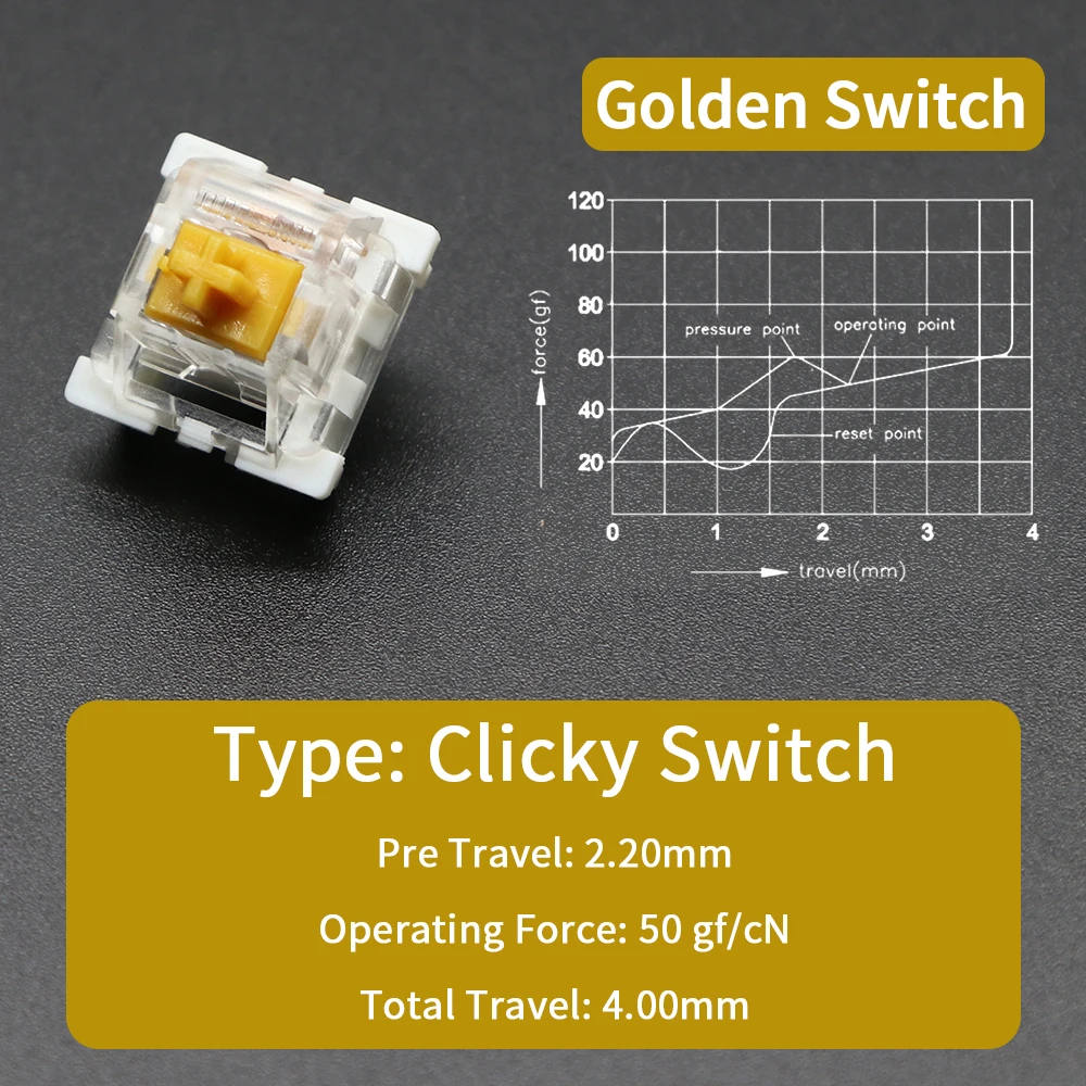 clicky interruptores silenciosos para teclados mecânicos cinza