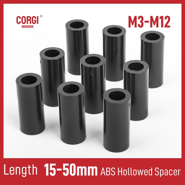 5x SPACER SLEEVES PLASTIC M5 M6 M8 M10 M12 sockets WASHERS TUBE ROUND